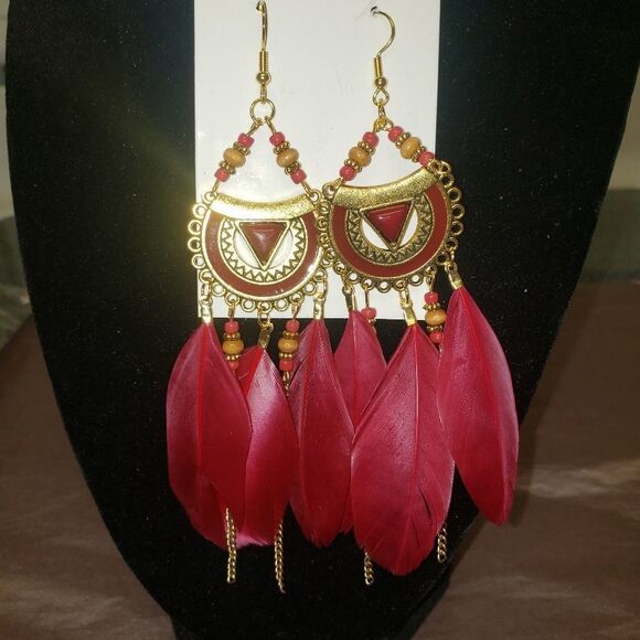 🌼Boho dangle feathers  - Picture 2 of 9